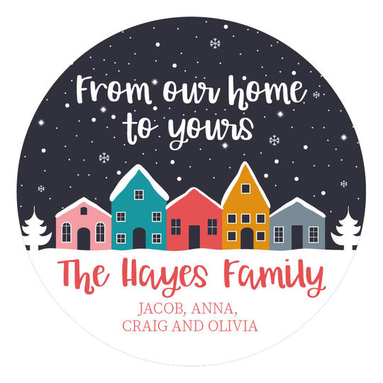 From Our Home To Yours Round Gift Stickers